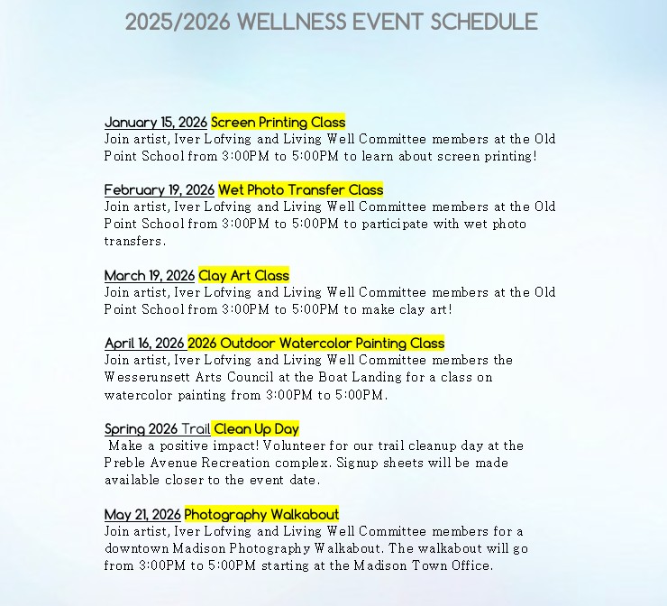 Living Well Event Schedule
